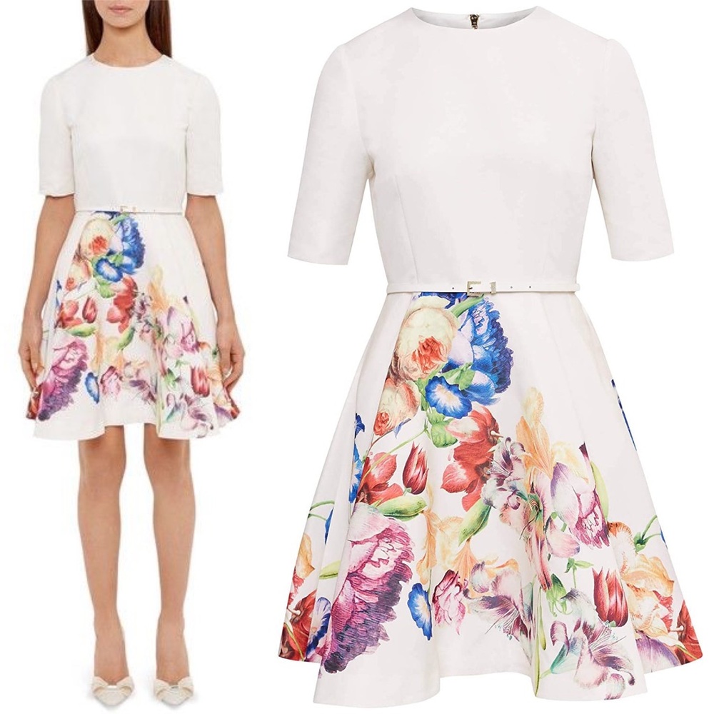 Ted Baker Frutti Tapestry Floral Fit and Flare Dress